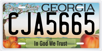 GA license plate CJA5665