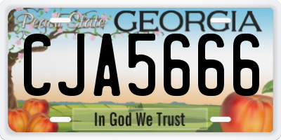 GA license plate CJA5666