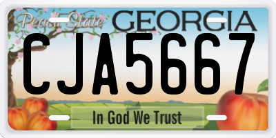 GA license plate CJA5667