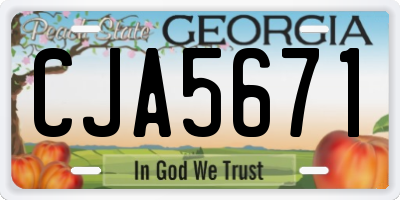 GA license plate CJA5671
