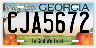 GA license plate CJA5672