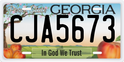 GA license plate CJA5673
