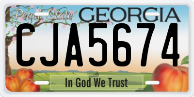 GA license plate CJA5674