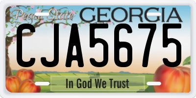 GA license plate CJA5675