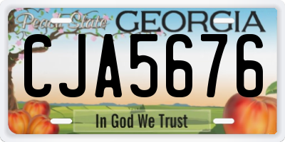GA license plate CJA5676
