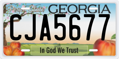 GA license plate CJA5677