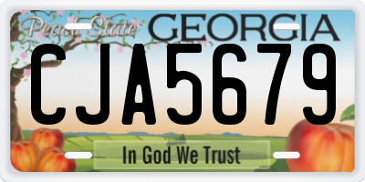 GA license plate CJA5679