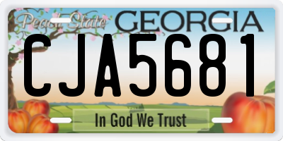 GA license plate CJA5681