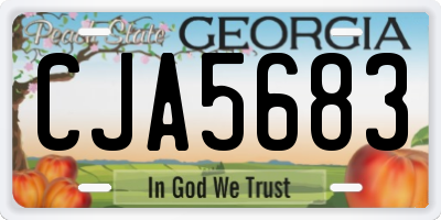 GA license plate CJA5683