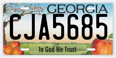 GA license plate CJA5685