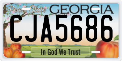 GA license plate CJA5686