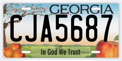 GA license plate CJA5687