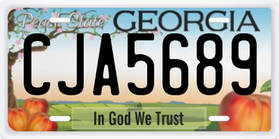 GA license plate CJA5689