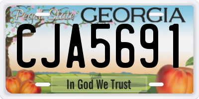 GA license plate CJA5691