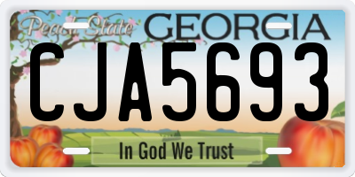 GA license plate CJA5693