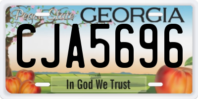 GA license plate CJA5696