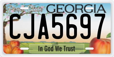 GA license plate CJA5697