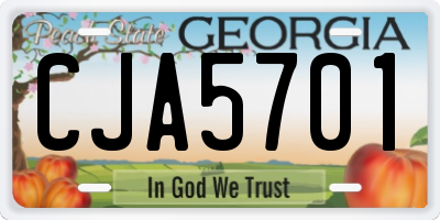 GA license plate CJA5701