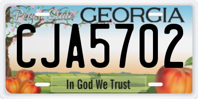 GA license plate CJA5702