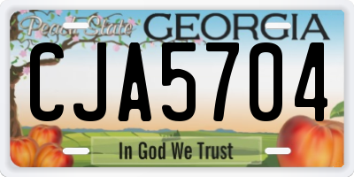 GA license plate CJA5704