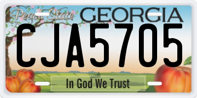 GA license plate CJA5705