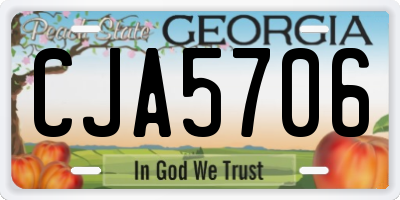 GA license plate CJA5706