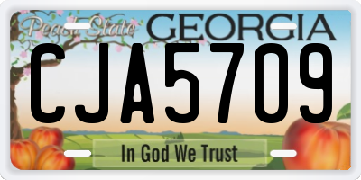 GA license plate CJA5709