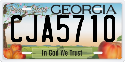 GA license plate CJA5710