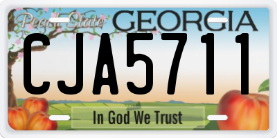 GA license plate CJA5711