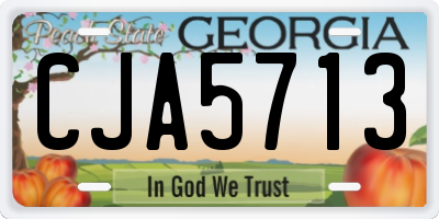 GA license plate CJA5713