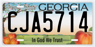 GA license plate CJA5714