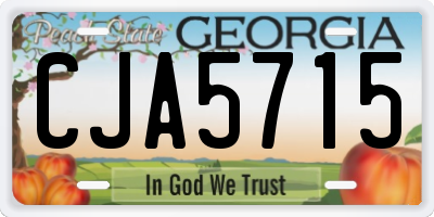 GA license plate CJA5715