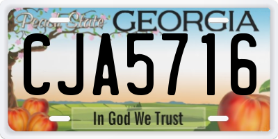 GA license plate CJA5716
