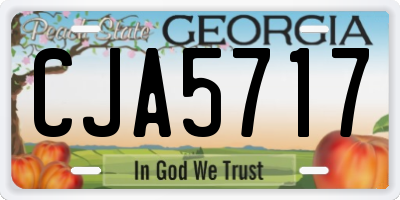GA license plate CJA5717