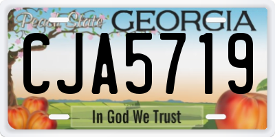 GA license plate CJA5719