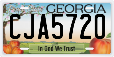 GA license plate CJA5720