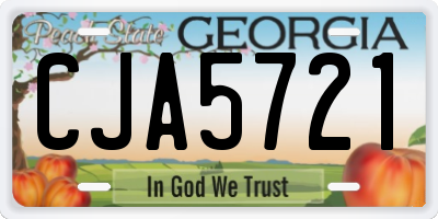 GA license plate CJA5721