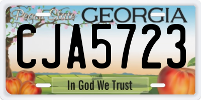 GA license plate CJA5723