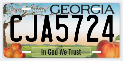 GA license plate CJA5724