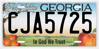 GA license plate CJA5725