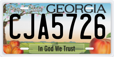 GA license plate CJA5726
