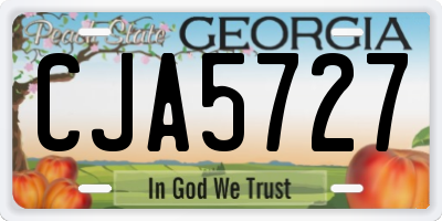 GA license plate CJA5727