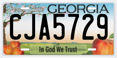 GA license plate CJA5729