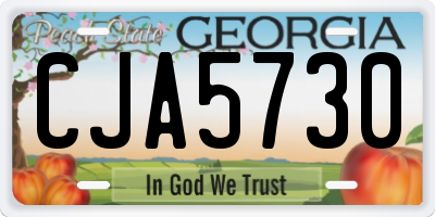 GA license plate CJA5730