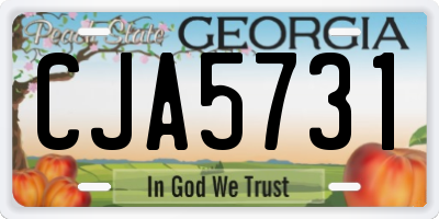 GA license plate CJA5731