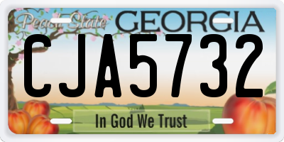 GA license plate CJA5732