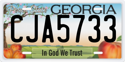 GA license plate CJA5733