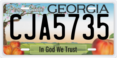 GA license plate CJA5735