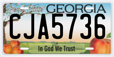 GA license plate CJA5736
