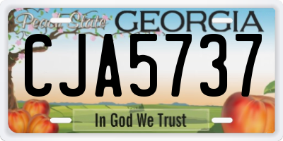 GA license plate CJA5737